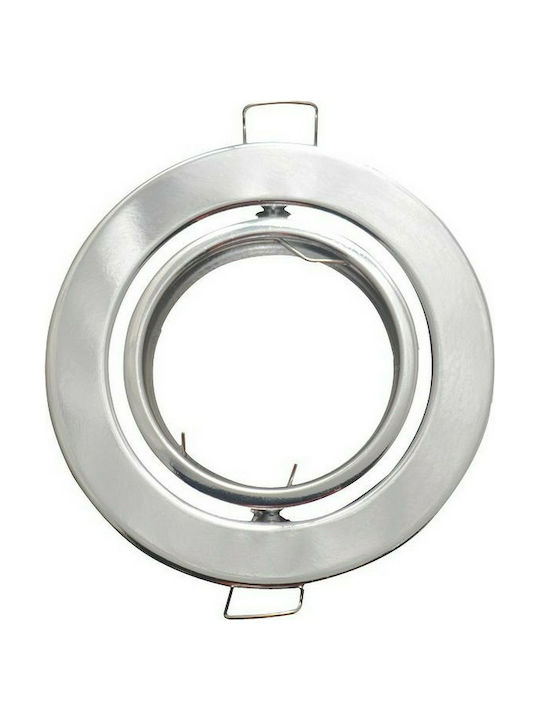 Geyer Rund Metallisch Rahmen für Spots GU10 Silber 9x9cm. 1Stück