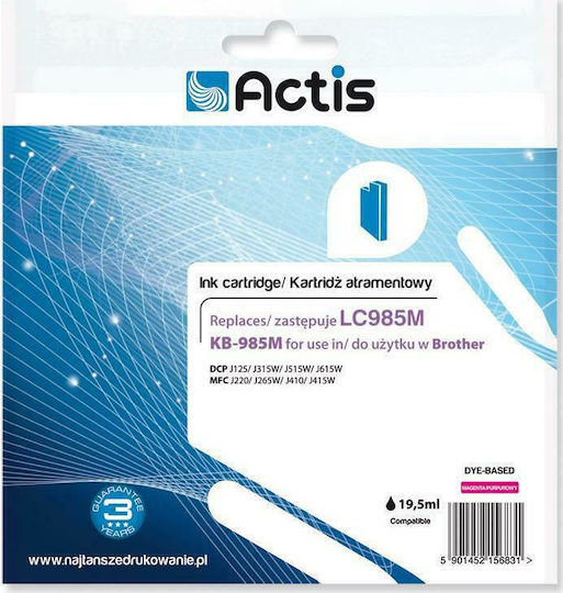 Actis Inkjet Printer Compatible Ink Brother LC985M 19.5ml Magenta