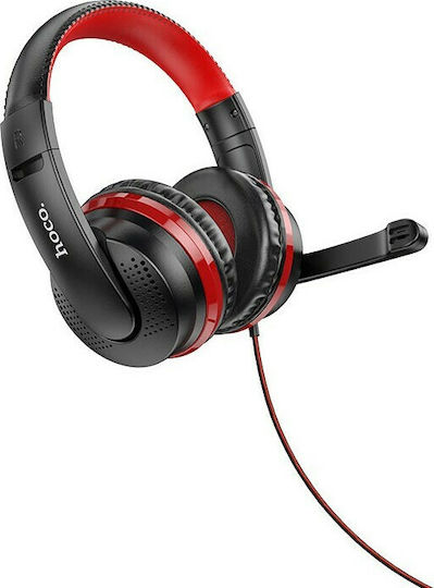 Hoco W103 Over Ear Gaming Headset με σύνδεση 3.5mm Black/Red