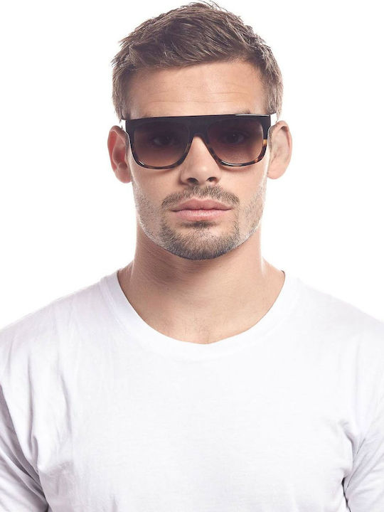 Le Specs Covert Unisex Sunglasses with Brown Tartaruga Plastic Frame and Gray Lens LSP2102306
