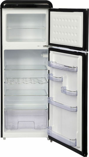 Ravanson Kühlschrank mit Doppeltür 208Es H147xB54.5xT58.5cm. Schwarz LKK-210RB