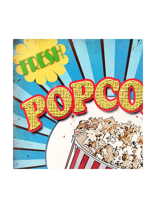 SP Souliotis Διακοσμητική Πινακίδα Popcorn Χειροποίητη από Μέταλλο 33x33cm