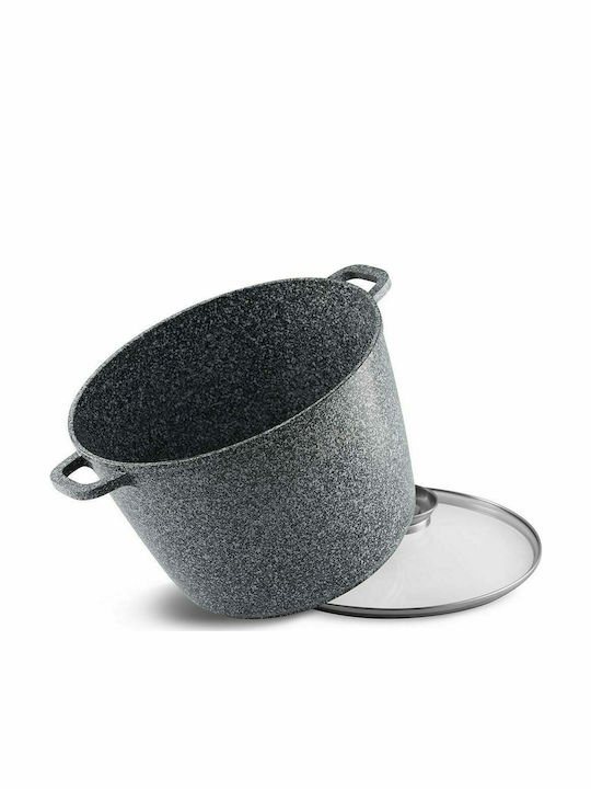 Edenberg Pots Set of Aluminum with Stone Coating Grey 4pcs