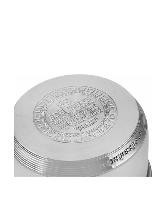 Edenberg Pots Set of Stainless Steel with No Coating Silver 12pcs