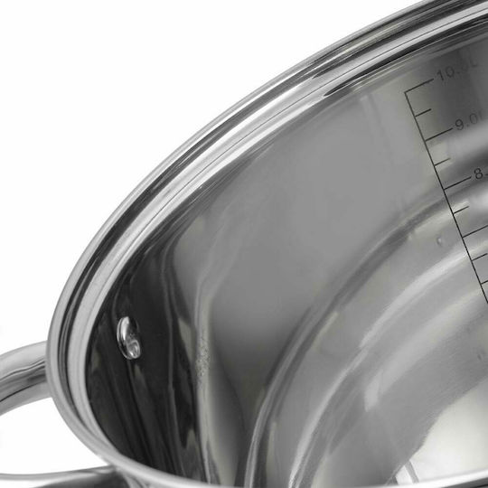 Edenberg Σετ Κατσαρόλες από Ανοξείδωτο Ατσάλι Ασημί 3τμχ