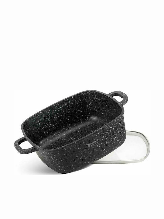 Edenberg Pots Set of Aluminum with Stone Coating Black 6pcs