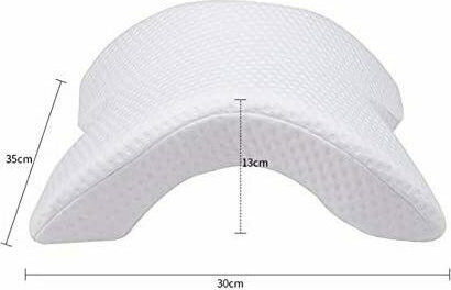 Neck Support Pillow with Memory Foam 33x31x12cm White t021942