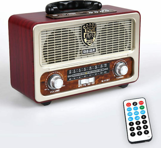 M111BT Retro Tabletop Radio Rechargeable with Bluetooth White