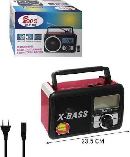 FP-920-RC Tragbares Radio mit USB Rot