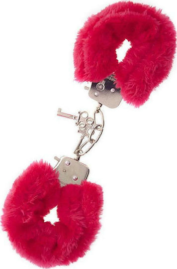 Dream Toys Metal Hand Cuffs Plush Handcuffs in Red Color