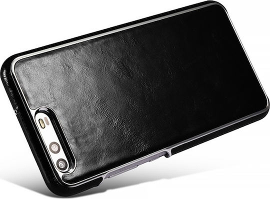 Xoomz Real Leather Back Cover Δερμάτινο Μαύρο (Huawei P10)