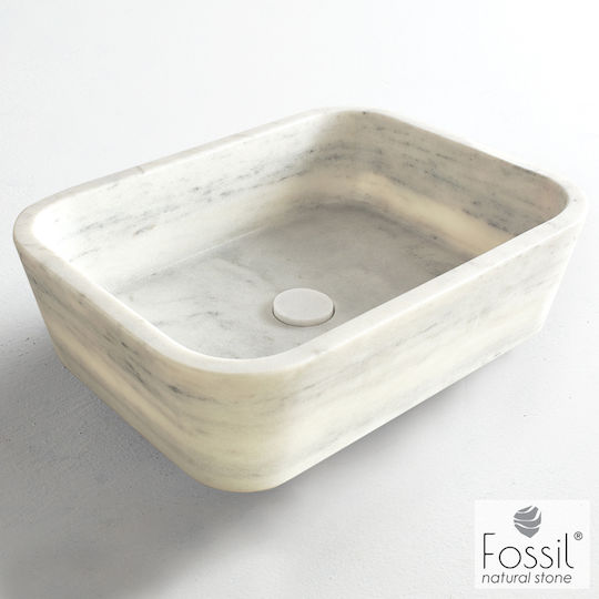 Fossil Gaia Επικαθήμενος Νιπτήρας Μαρμάρινος 60x38x14cm Λευκός Fossil Gaia Επικαθήμενος Νιπτήρας Μαρμάρινος 60x38x14cm Λευκός