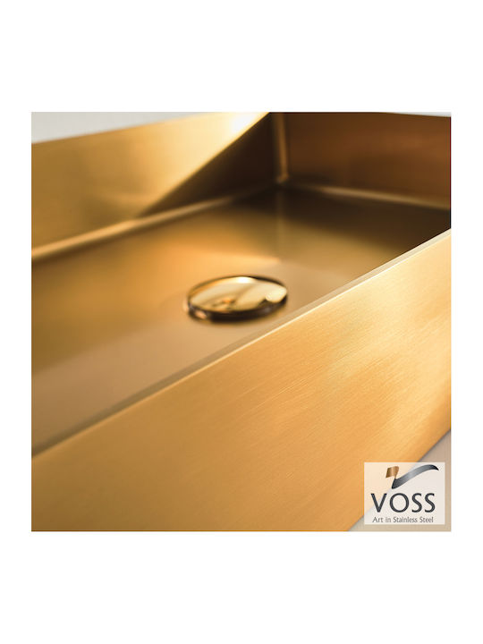 Voss Aldo Επικαθήμενος Νιπτήρας Inox 55x38cm Χρυσός