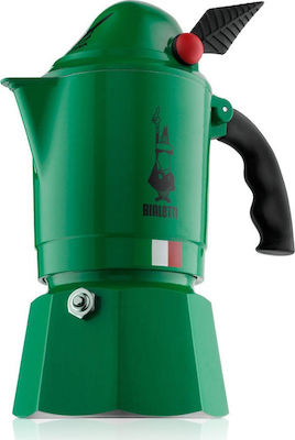 Bialetti Break Alpina 0002762 Espresso-Kanne 3 Cups Grün