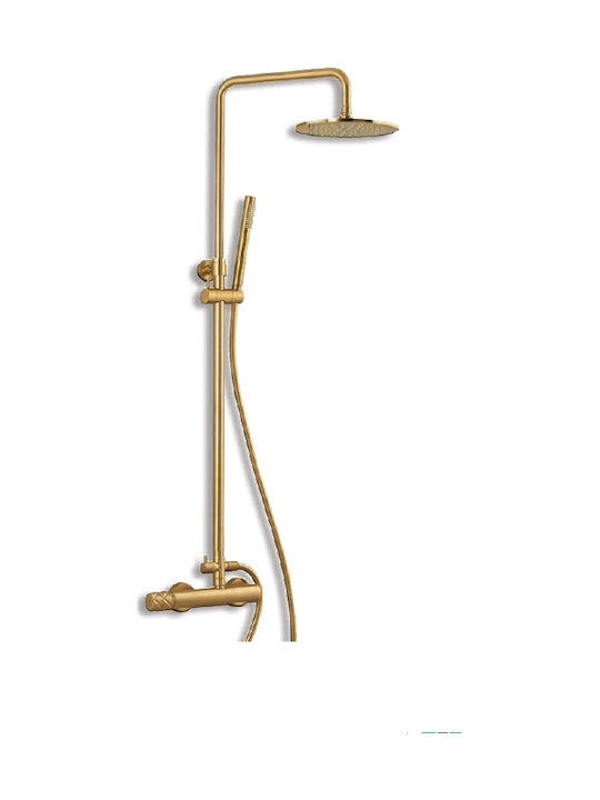 Eurorama Eletta Chester Verstellbare Duschsäule ohne Armatur 76-137cm Gold