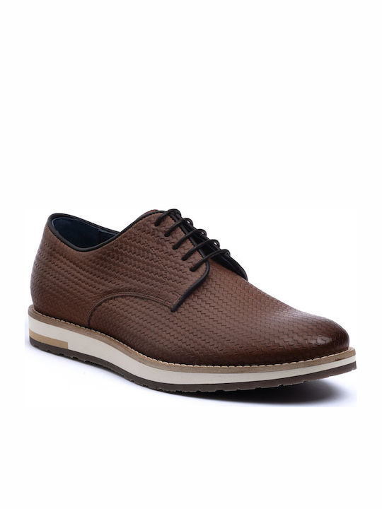 Perlamoda Men's Leather Casual Shoes Brown