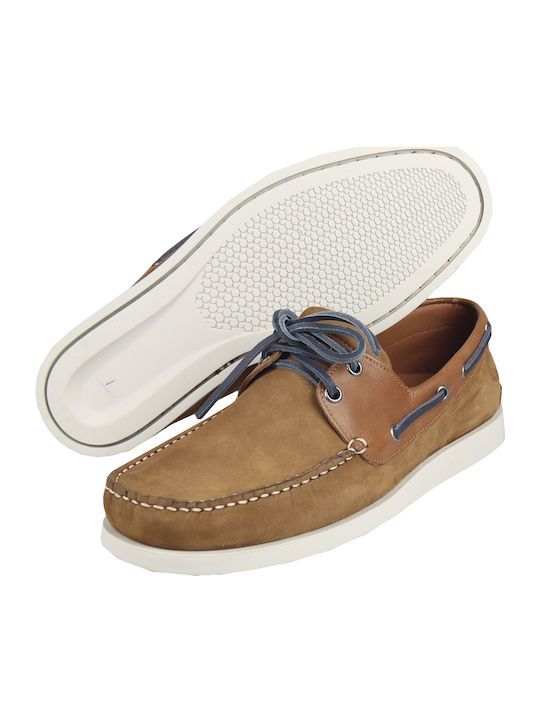 Men's Suede Boat Shoes Tabac Brown