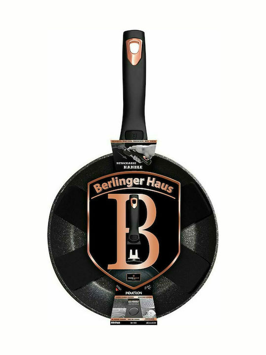 Berlinger Haus Black Rose Collection Τηγάνι από Αλουμίνιο με Καπάκι με Επίστρωση από Πέτρα 24cm