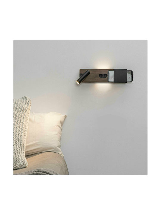 Faro Barcelona Magos Modern Leuchte Wand mit Integrierter LED und Warmweißes Licht Braun 30x8cm