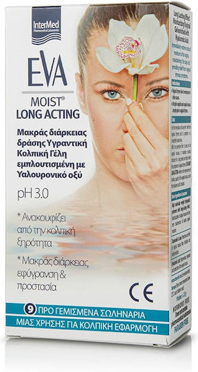 InterMed Moist Long Acting pH 3 Gel για Ενυδάτωση της Ευαίσθητης Περιοχής με Χαμομήλι & Υαλουρονικό 9 x 23gr