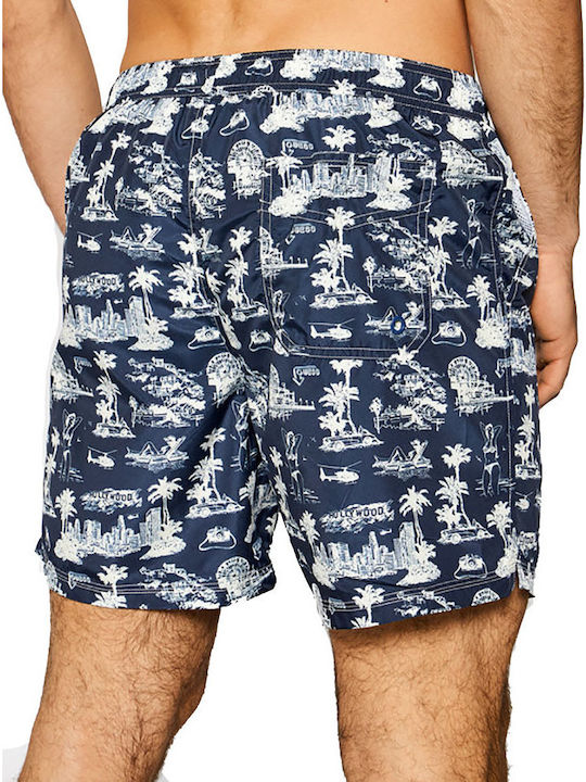 Herren Badebekleidung Shorts Marineblau mit Mustern