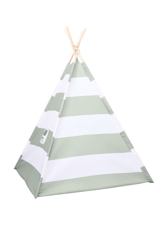 vidaXL Σκηνή Teepee Peach Skin Γκρι/Λευκό Ριγέ με Σάκο