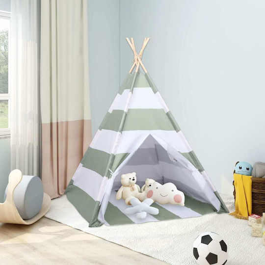 vidaXL Детски шатър Индийски Сцена Teepee Peach Skin 80273 Сив