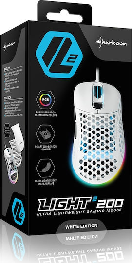 Sharkoon Light² 200 RGB Gaming Gaming Maus 16000 DPI Weiß