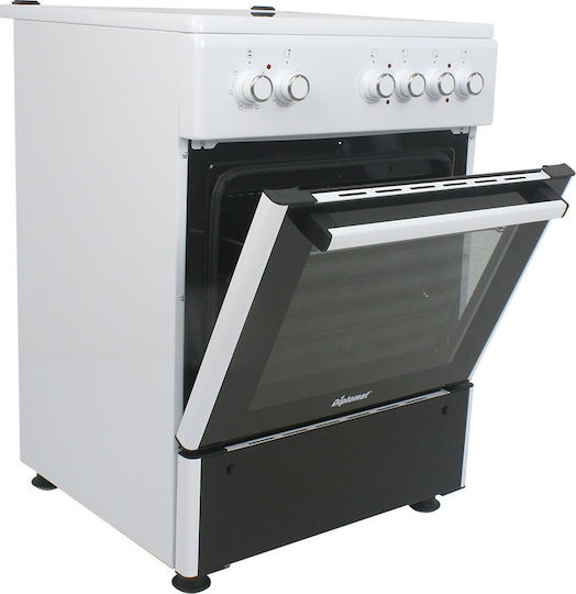 Muhler Aragaz 64lt cu Plite Ceramice L60cm. White