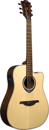 Lag Semi-Acoustic Guitar Tramontane HyVibe 20 Cutaway Natural