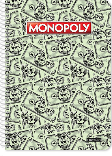 Diakakis Spiral Heft Geregelt B5 60 Blätter 2 Themen Monopoly 1Stück (Μiverse Designs)