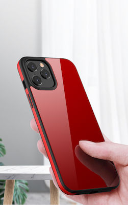 Bodycell Glass Aluminium Umschlag Rückseite Metallisch / Kunststoff Rot (iPhone 12 Pro Max) 04-00020