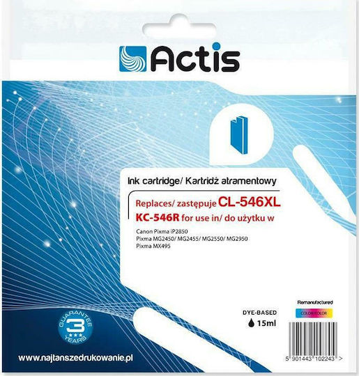 Actis Συμβατό Μελάνι Εκτυπωτή InkJet Canon CL-546XL 15ml Πολλαπλό (Color) 1τμχ