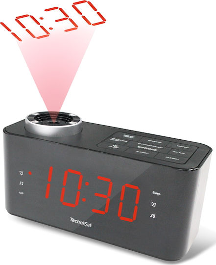 Technisat Technisat Digital Tabletop Clock LED with Alarm Clock and Radio Black 76-4903-00