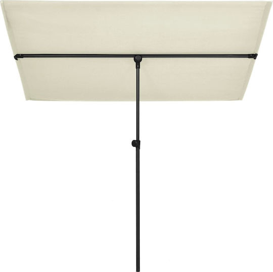 Umbrelă Pătrată Din Aluminiu Albă 2x1.5m