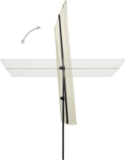 Umbrelă Pătrată Din Aluminiu Albă 2x1.5m