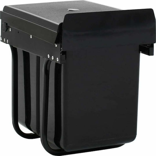 vidaXL Coș De Gunoi Soft Close Pentru Dulap Din Plastic Negru 20lt