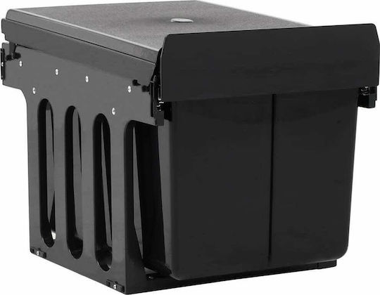 vidaXL vidaXL Mülleimer mit Soft Close Recycling für Schrank Kunststoff Schwarze 48lt