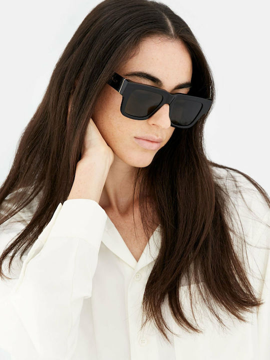 Retrosuperfuture Mega Unisex Ochelari de soare cu Negru Cadru și Gri Lentilă