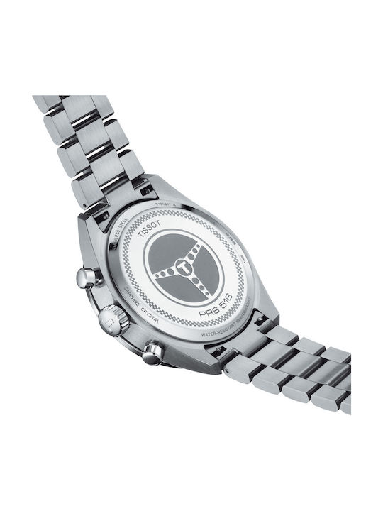 Tissot Ανδρικό Ρολόι 42mm Χρονογράφος Μπαταρίας με Ασημί Μεταλλικό Μπρασελέ