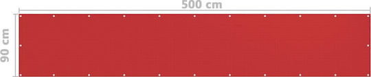 vidaXL Schattentrennwand Rot Mit Hoop 0.9x5m 160gr/m² hergestellt aus HDPE