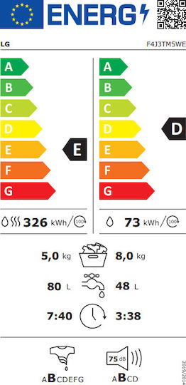 LG Πλυντήριο-Στεγνωτήριο Ρούχων 8kg/5kg 1400 Στροφές