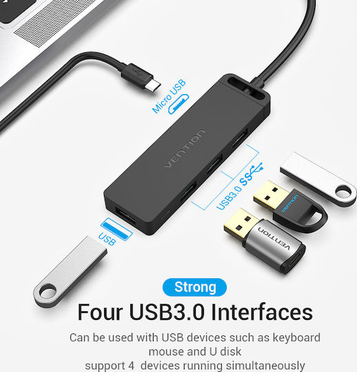 Vention USB 3.0 4 Port Hub with USB-C Connection