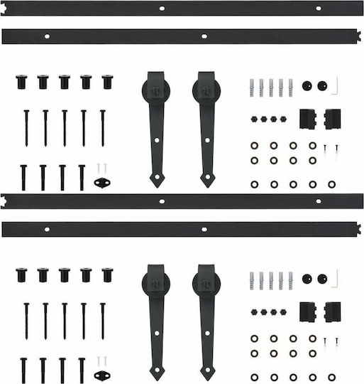 vidaXL Schiebetürmechanismus Für Türknaufe 200cm Schwarz