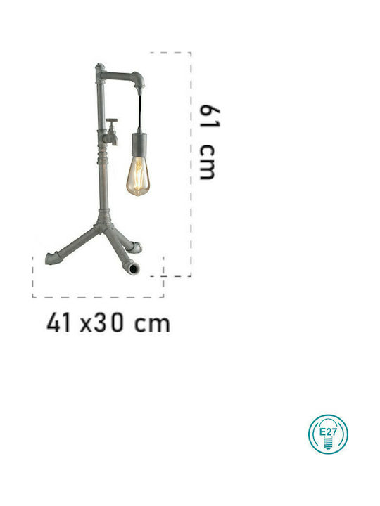 Fan Europe Tischlampe Dekorative Lampe mit Fassung für Lampe E27 E27 Gray