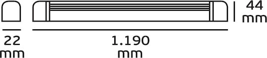 VK Lighting Under-Cabinet LED Light 28W with Switch L119xD4.4xH2.2cm