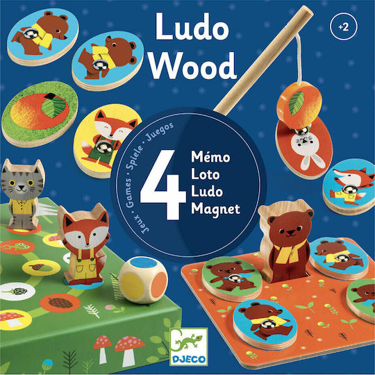 Djeco Wooden Fishing Game Set 4 Wooden Board Games For 2+ Years