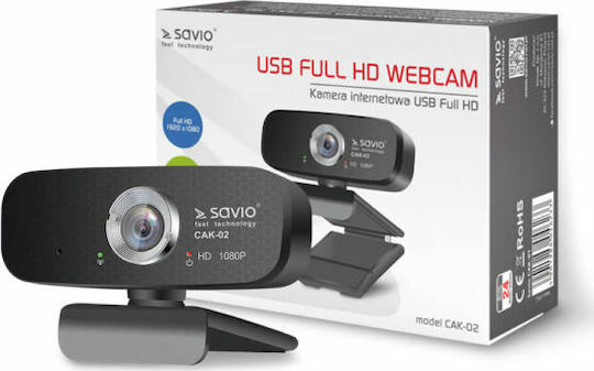 Savio CAK-02 Web-Kamera Full HD 1080p Schwarz