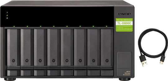 QNap TL-D800C (USB) Case for 8 Hard Drives 3.5" SATA III with Connection Type-C