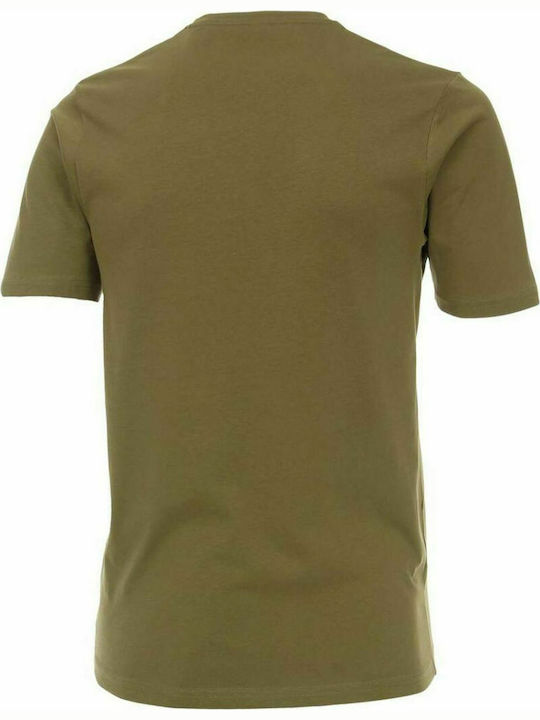 REDMOND Herren-T-Shirt olivgrün, kurzarm, Regular Fit